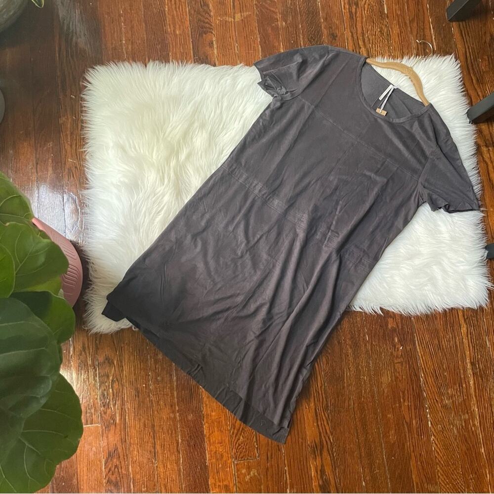 Grey Faux Suede T-Shirt Dress NWT